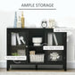 HOMCOM 30.25" Modern Kitchen Sideboard, Buffet Cabinet with Removable Wine Rack, Tempered Glass Door Cabinet and Adjustable Shelves for Living Room, Kitchen, Entryway, Black
