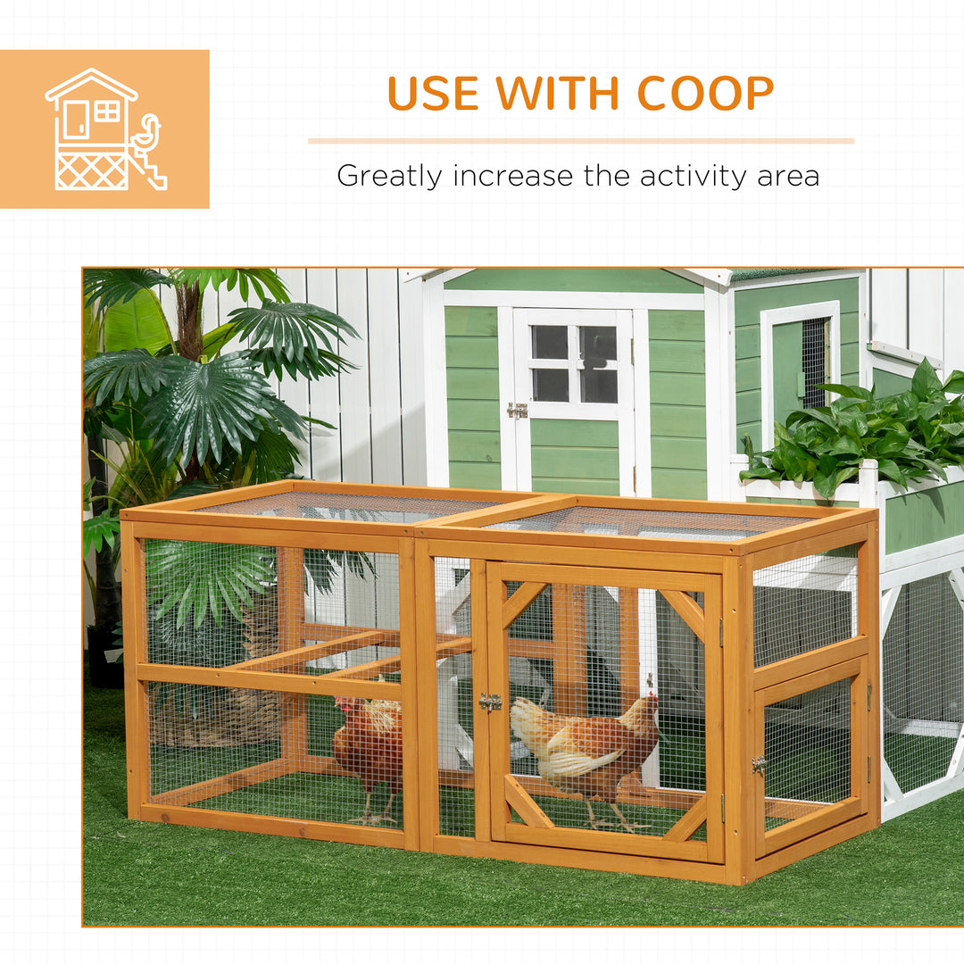 PawHut 55" Wooden Chicken Coop Extension Outdoor with Roosting Bars, Combinable Design, Orange