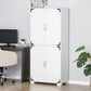 HOMCOM Farmhouse Kitchen Pantry Storage Cabinet with 4 Doors, Kitchen Cabinet with Shelves, White