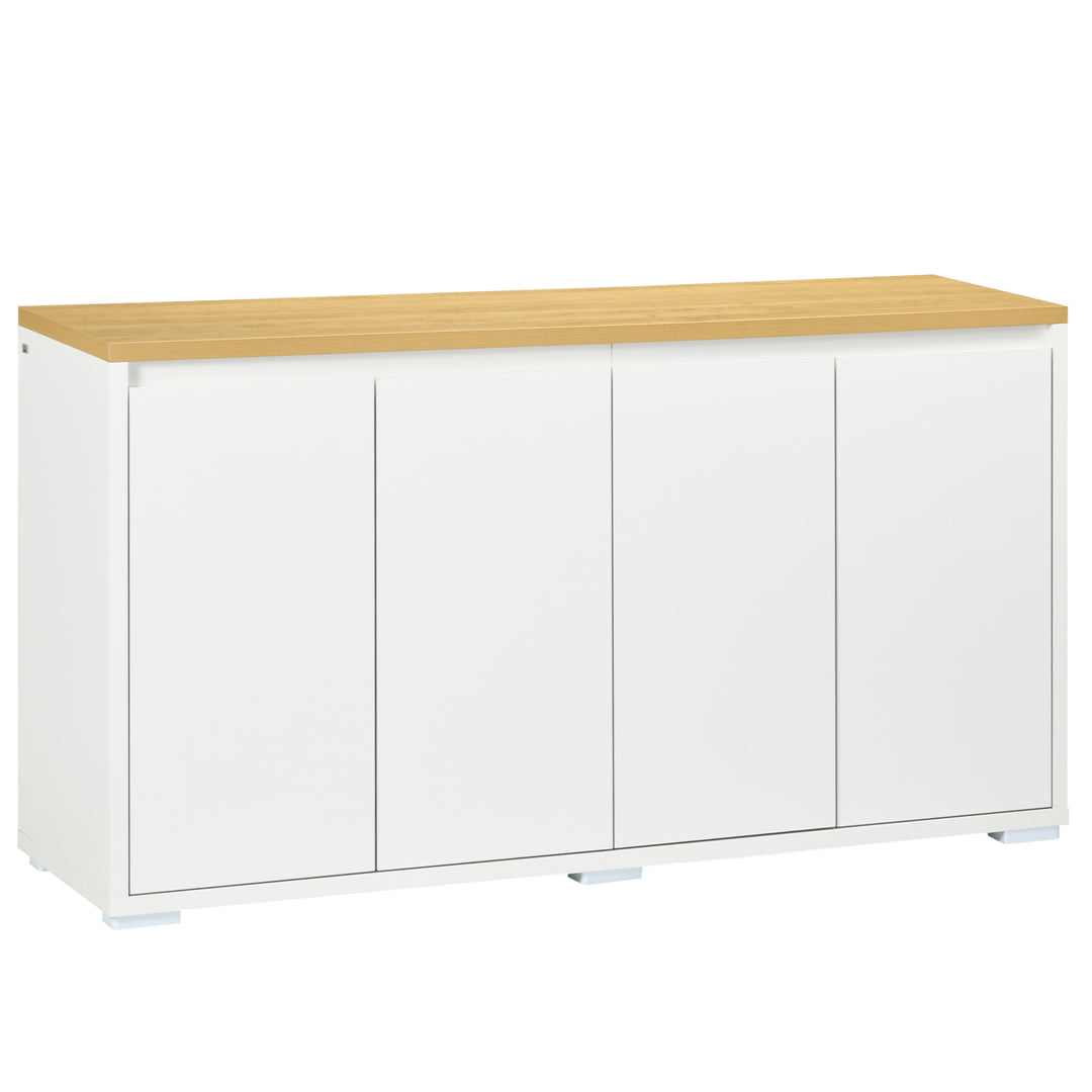 HOMCOM Sideboard Cabinet, Buffet Table with 2 Double Doors and Adjustable Shelves for Living Room, Entryway, White