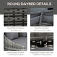 Outsunny 4 Pieces Patio PE Wicker Round Daybed, Outdoor Rattan Garden Lounge Furniture Sets, Grey