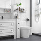 HOMCOM Tall Bathroom Storage Cabinet, Narrow Bathroom Cabinet with Drawers and Open Shelves for Small Spaces, White and Grey