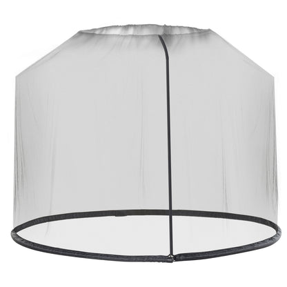 Outsunny Outdoor Patio 7.5ft Umbrella Table Screen Mosquito Bug Net, Garden Large Umbrella Cover Netting with Zippered Door, Black (Mosquito Netting ONLY)