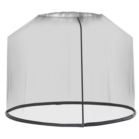 Outsunny Outdoor Patio 7.5ft Umbrella Table Screen Mosquito Bug Net, Garden Large Umbrella Cover Netting with Zippered Door, Black (Mosquito Netting ONLY)