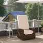 Outsunny Outdoor Rattan Wicker Lounge Chair with Footrest & Soft Cushion for Patio, Garden, Backyard, Sky Blue