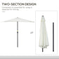 Outsunny 9ft Half Patio Umbrella Round Balcony Umbrella Waterproof Window Sun Shade w/ 5 Ribs Beige