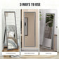 HOMCOM Floor Standing Mirror, Full Body Mirror, Free Standing, Leaning or Wall Mirror with Frame for Bedroom, Grey