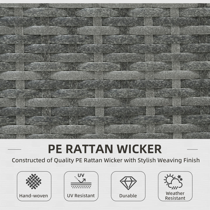 Outsunny 3 Pieces Rattan Wicker Outdoor Conversation Furniture Set w/ Loveseats Coffee Table Cushions for Garden, Patio, Beige