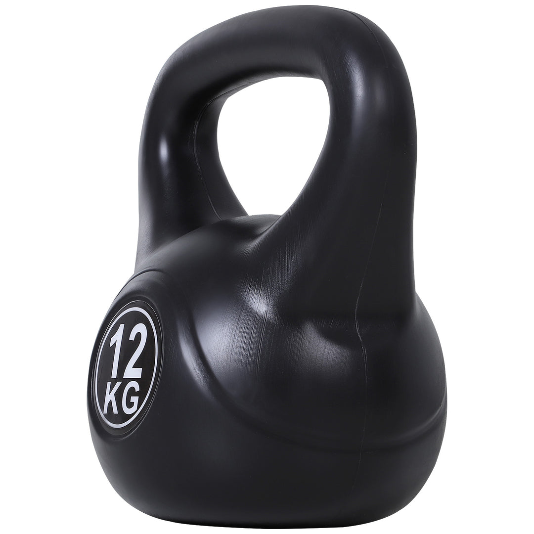 Soozier 26lb Fitness Kettlebell, Plastic Exercise Weight, Weightlifting Tools with Sand, Handle, Noise Reduction for Home, Gym