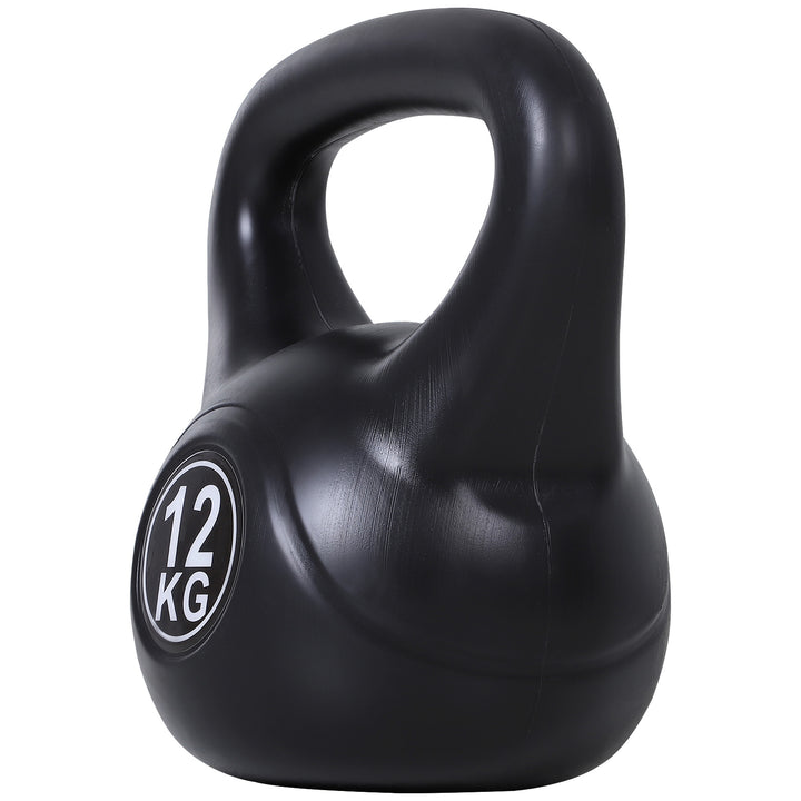 Soozier 26lb Fitness Kettlebell, Plastic Exercise Weight, Weightlifting Tools with Sand, Handle, Noise Reduction for Home, Gym