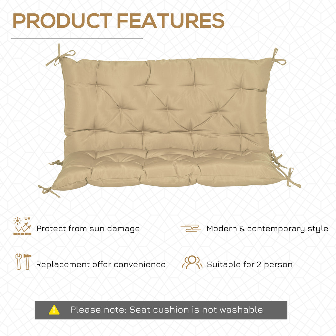 Outsunny Porch Swing Cushion Garden Bench Cushion with Backrest, Non-Slip 2-seater Soft Pad, Swing Chair Mat Replacement for Indoor and Outdoor, 39.4" x 38.6", Dark Grey