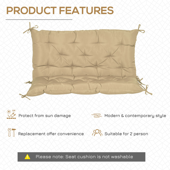 Outsunny Porch Swing Cushion Garden Bench Cushion with Backrest, Non-Slip 2-seater Soft Pad, Swing Chair Mat Replacement for Indoor and Outdoor, 39.4" x 38.6", Dark Grey