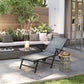Outsunny Outdoor Lounge Chair, 5-Level Adjustable Folding Chaise Chair with 2 Wheels for Backyard, Beach, Poolside, Grey