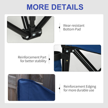 Outsunny 6 Seat Folding Camping Chair with Cup Holder and Carrying Case for Camping, Picnic, Sports Events, Blue