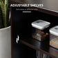 HOMCOM Kitchen Sideboard, Stackable Storage Cabinet, Sliding Glass Door Console, Serving Buffet for Kitchen & Dining Room
