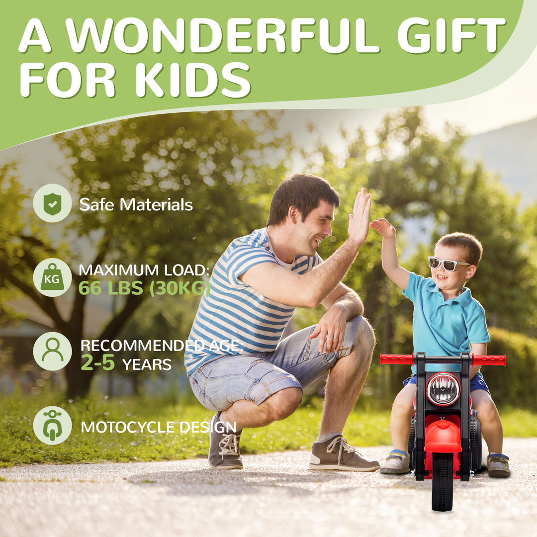 Qaba Foot to Floor Toddler Ride on Toy, Sliding Toddler Car with Music and Bubble, for 2-5 Years Old, Cream White