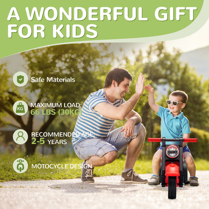 Qaba Foot to Floor Toddler Ride on Toy, Sliding Toddler Car with Music and Bubble, for 2-5 Years Old, Cream White