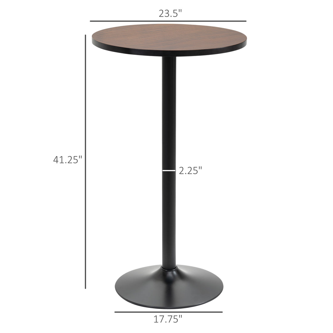HOMCOM Round Bar Table 41 Inch Height, Industrial High Bistro Table with Metal Base and Elm Wood Top, Bar Height Table for Kitchen, Pub, Breakfast Area
