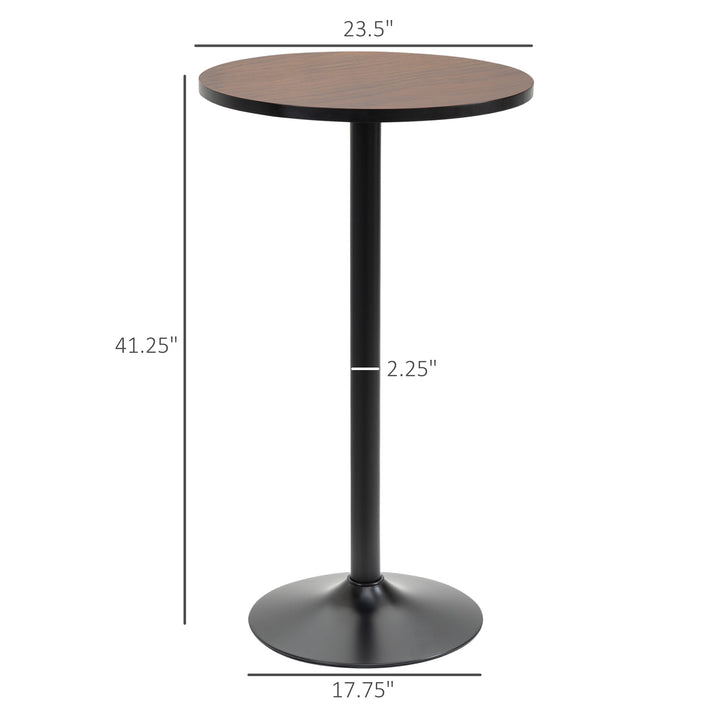HOMCOM Round Bar Table 41 Inch Height, Industrial High Bistro Table with Metal Base and Elm Wood Top, Bar Height Table for Kitchen, Pub, Breakfast Area
