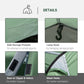 Outsunny Pop Up Camping Tent with Vestibule Waterproof Tent for 2-3 Person, Dark Green