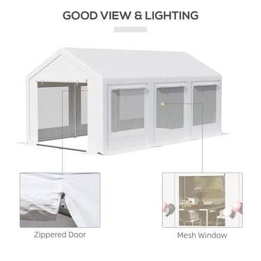 Outsunny 20' x 10' Party Tent Canopy, Gazebo Tent with 6 Removable Side Walls and Windows for Outdoor Event, White