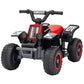 Qaba 6V Kids ATV Quad, 4 Wheeler Battery Powered Electric Ride on Car w/ Lights, Forward Backward, White
