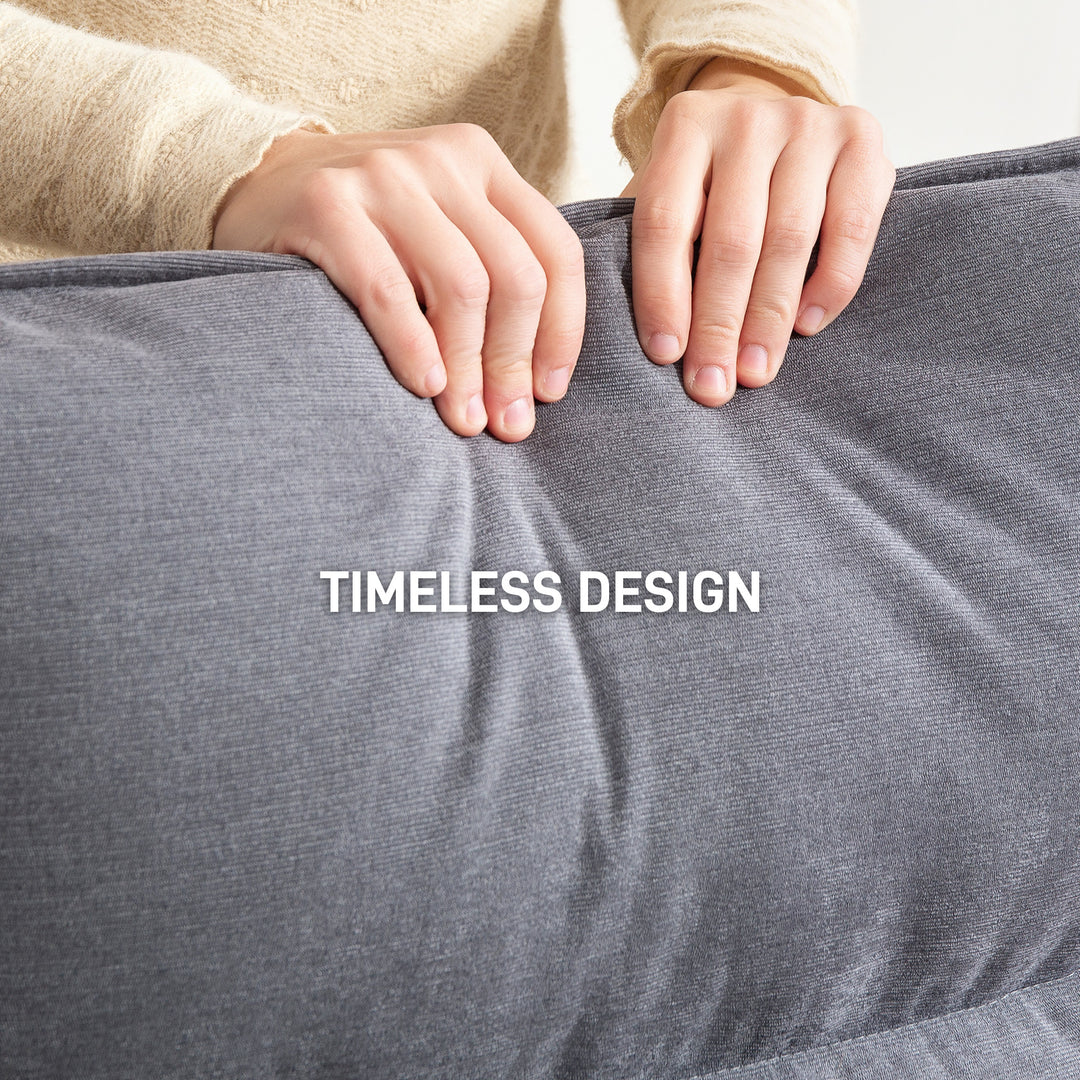 HOMCOM Birch Wood Fabric Modern Armchair, Accent Chair with Curved Leg and Arm for Living Room, Grey