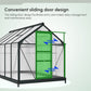 Outsunny 6' x 10' x 6.6' Polycarbonate Greenhouse, Walk-In Green House Kit Garden, Plants Grow, Galvanized Sheet Aluminum Frame with Rain Gutter, Vents and Sliding Door, Green
