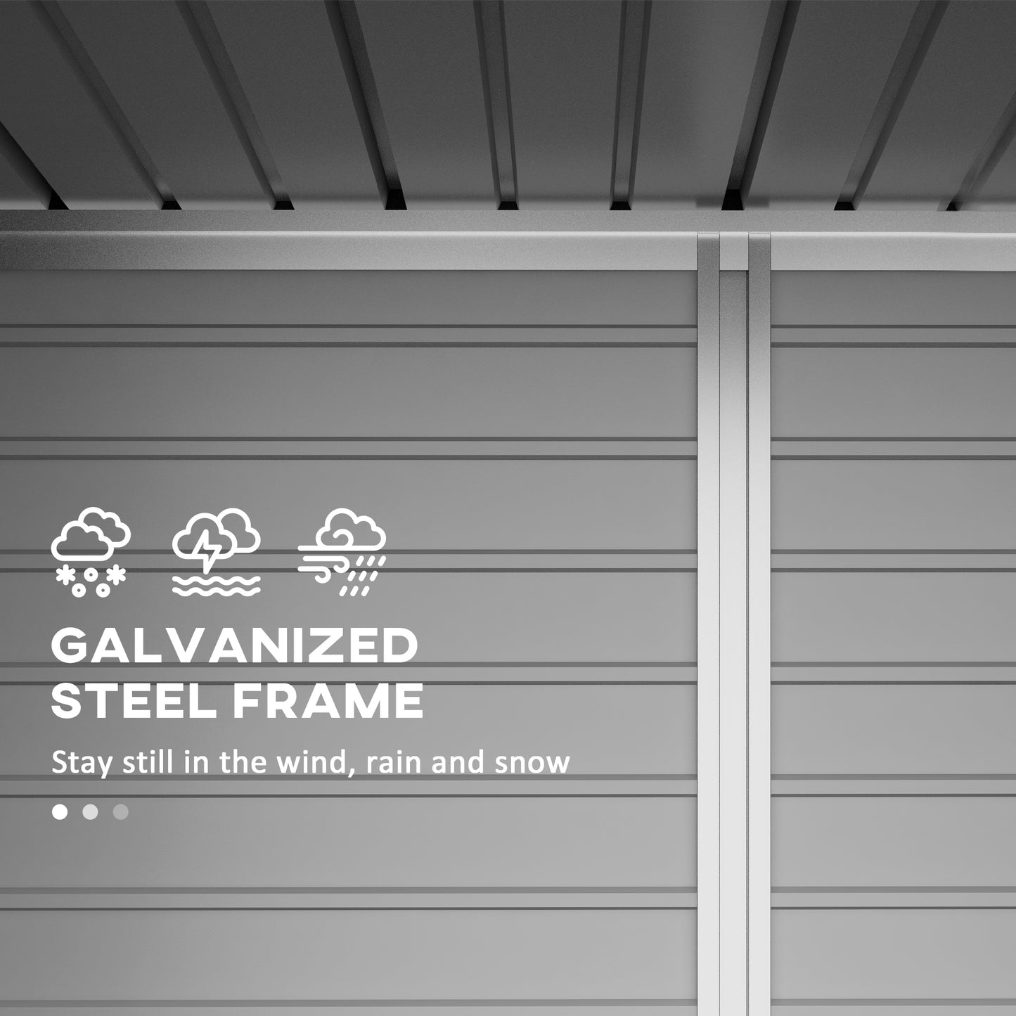 Outsunny 6 x 4FT Galvanized Garden Storage Shed, Metal Outdoor Shed with Double Doors and 2 Vents, Grey