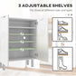 HOMCOM Shoe Cabinet, Shoe Storage Cabinet with Soft-Close Hinges and Adjustable Shelves, Holds 15-20 Pairs, High Gloss White