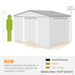 Outsunny 9.1'x6.4'x6.3' Garden Storage Shed w/ Floor Foundation Metal Tool Storage House w/ Double Doors Dark Grey Yellow