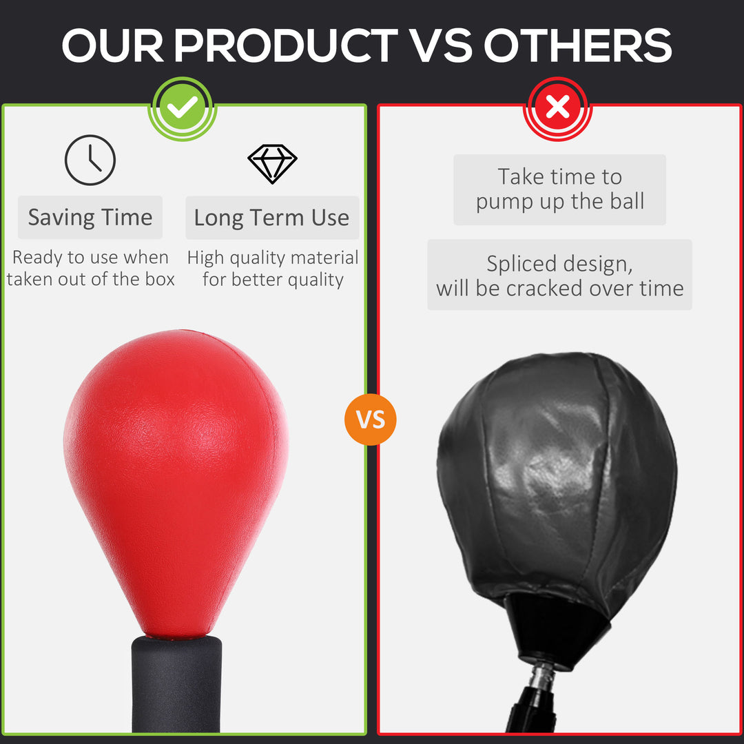 Soozier Adjustable Height Free Standing Boxing Bag Set with 6 Suction Cups and Boxing Gloves, for Exercise Training