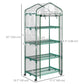 Outsunny 27" x 20" x 65" Portable Greenhouse with 4 Tier Shelves and Wheels, Outdoor Hot House Plant Flower Greenhouse, Steel Frame, Plastic Cover, Clear