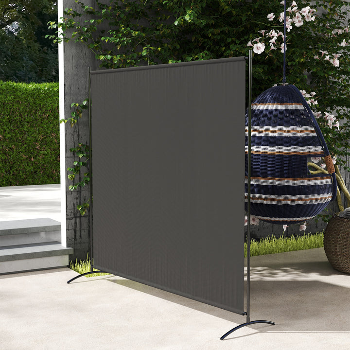 Outsunny Single Panel Room Divider, UV30+ Privacy Screen, Indoor Outdoor Privacy Panel with Stable Base, Black