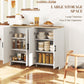HOMCOM Modern Sideboard Buffet Cabinet, Modern Kitchen Storage Cabinet with 3 Doors Adjustable Shelves, for Dining Room, White