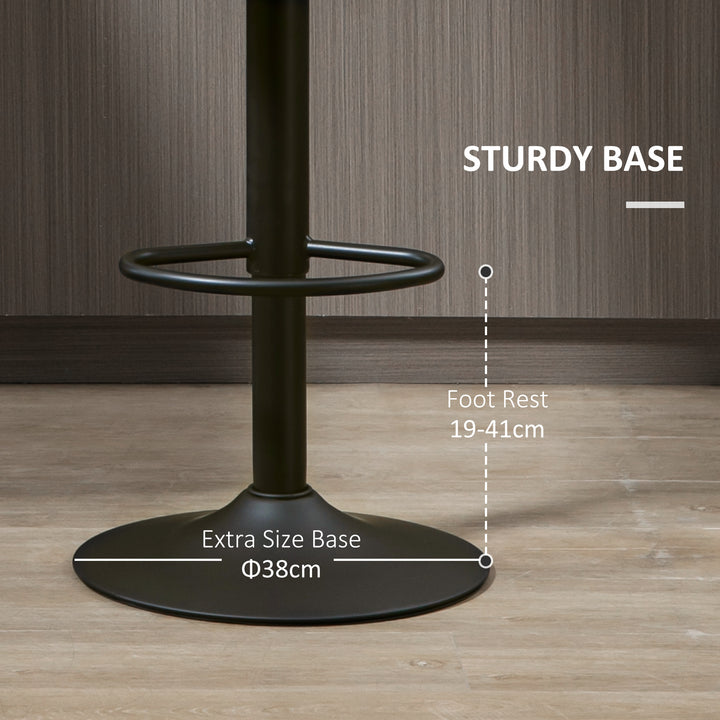 HOMCOM Modern Adjustable Bar Stools Set of 2, Swivel Barstool with Footrest, PU Leather Round Top for Kitchen, Brown