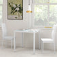 HOMCOM 5-Piece Rectangular Glass Kitchen Table and Chairs with Metal Frame and Faux Leather Upholstery for Dining Room, White