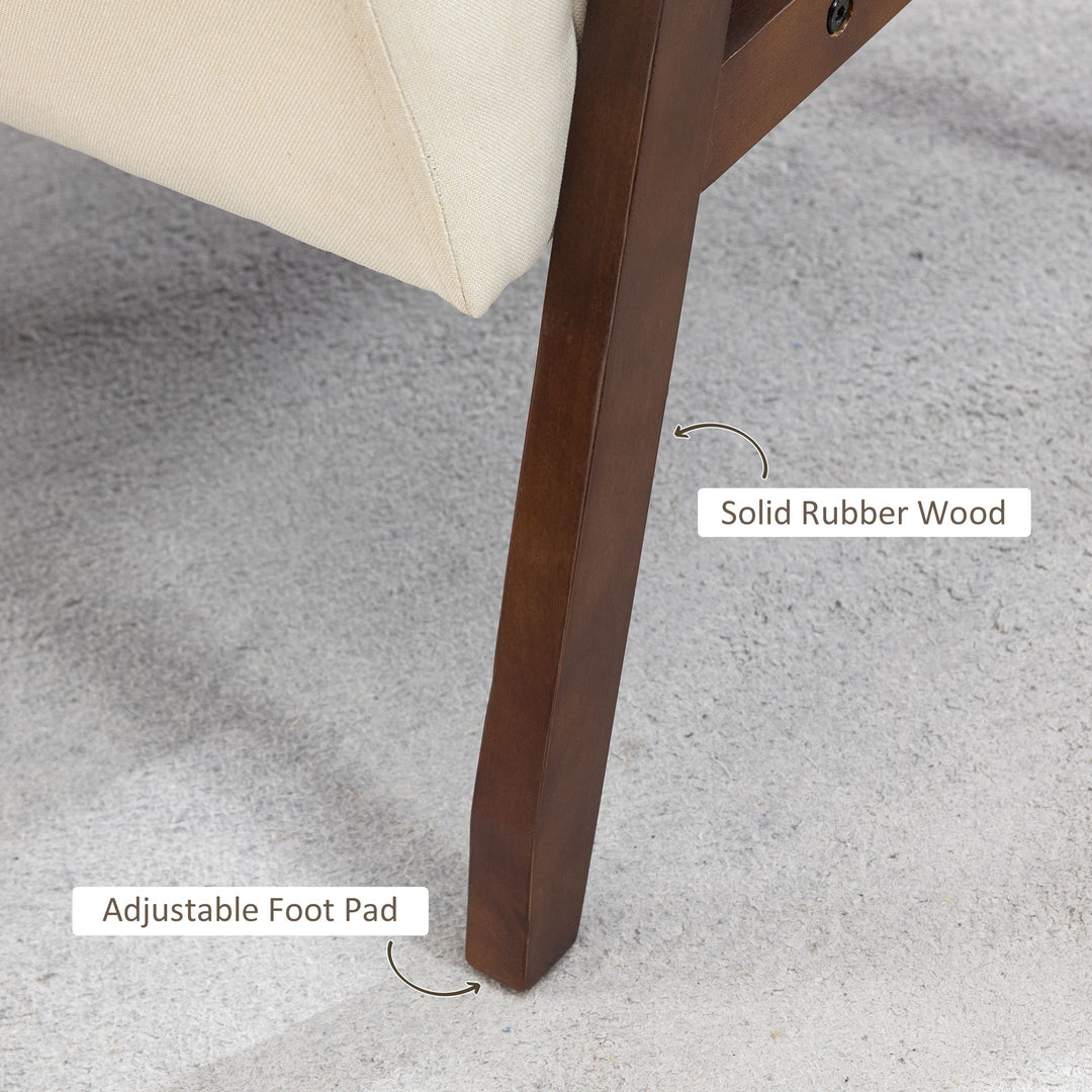 HOMCOM Modern Accent Chairs with Cushioned Seat, Upholstered Linen-Feel Armchair for Bedroom, Living Room, Dark Gray