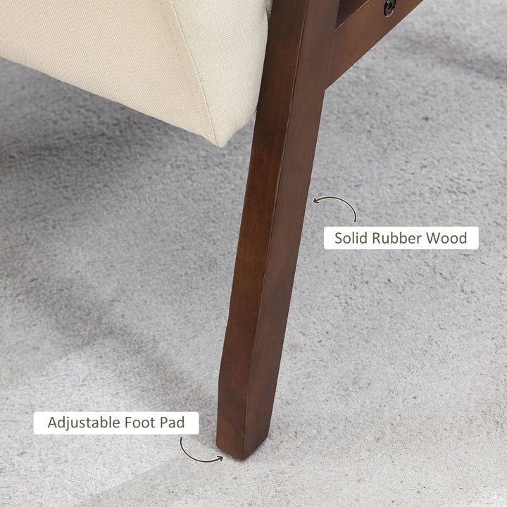 HOMCOM Modern Accent Chairs with Cushioned Seat, Upholstered Linen-Feel Armchair for Bedroom, Living Room, Dark Gray