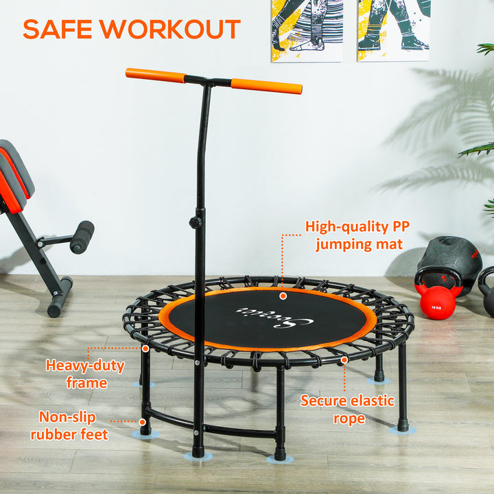 Soozier 39" Mini Exercise Trampoline w/ Adjustable T-Bar Indoor Fitness Rebounder Black