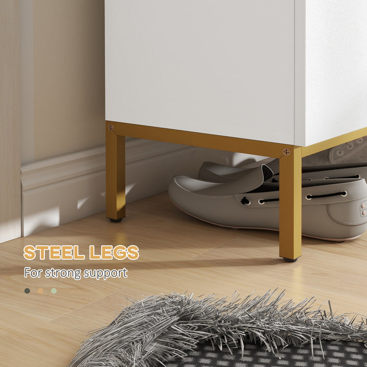 HOMCOM Shoe Storage Cabinet with Adjustable Shelves and Soft-Close Hinges, for 15-20 Pairs of Shoes, White