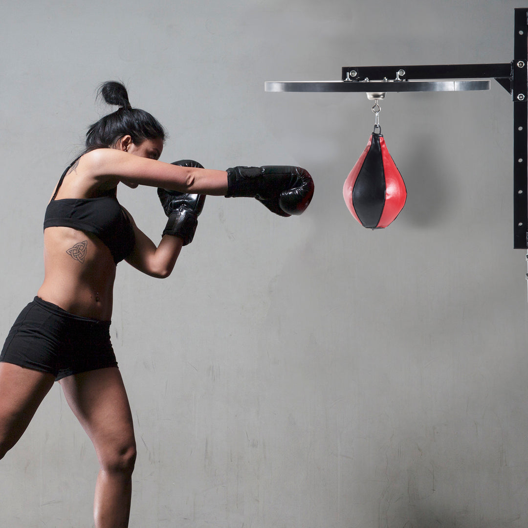 Soozier Adjustable Height Free Standing Boxing Bag Set with 6 Suction Cups and Boxing Gloves, for Exercise Training