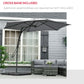 Outsunny 10ft Cantilever Patio Umbrella Offset Parasol with Crank Handle, Cross Base for Garden, Deck, Dark Grey
