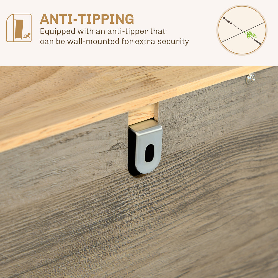 HOMCOM Modern Sideboard, Buffet Cabinet with Storage Cabinets, Drawers and Adjustable Shelves for Living Room, Washed Grey