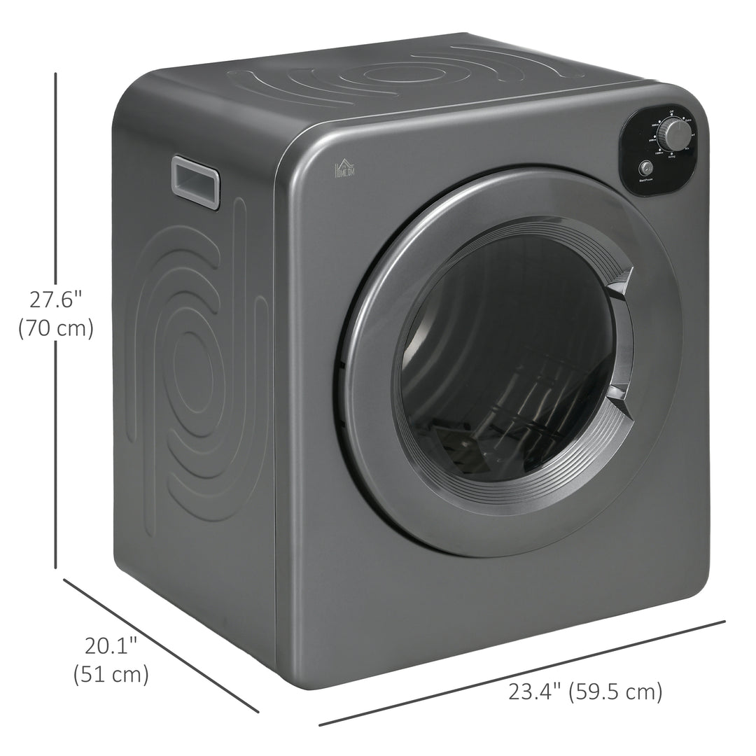 HOMCOM Compact Laundry Dryer Machine, 1300W, 3.22 Cu. Ft. Electric Portable Clothes Dryer with 7 Drying Modes for Apartment or Dorm, White