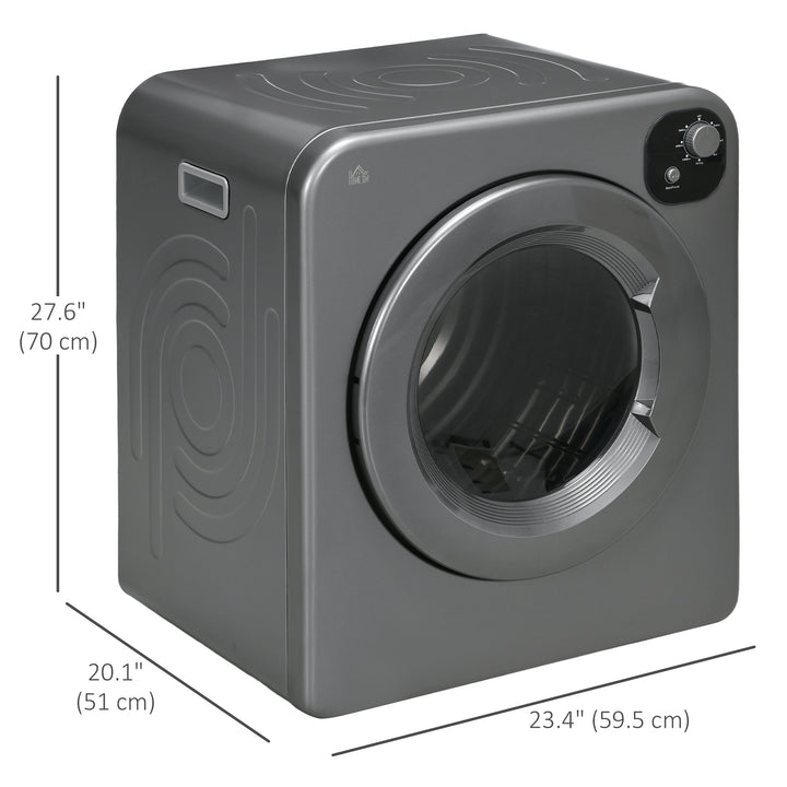 HOMCOM Compact Laundry Dryer Machine, 1300W, 3.22 Cu. Ft. Electric Portable Clothes Dryer with 7 Drying Modes for Apartment or Dorm, White