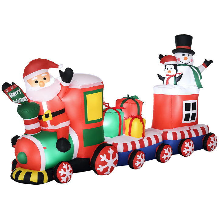HOMCOM 6ft Christmas Inflatable Santa Claus Driving A Truck with LED Lights, Blow-Up Outdoor LED Yard Display for Lawn, Garden, Party