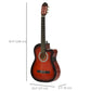 Soozier 39.5 Inch Acoustic Electric Guitar for Beginner with Strings, Beige Strap, 3 Picks and Case Bag, Wine Red