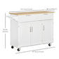 HOMCOM Modern Kitchen Island, Utility Kitchen Serving Cart with 2 Storage Drawers & Cabinets for Dining Room, Black