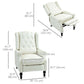 HOMCOM Wingback Reclining Chair with Footrest, Button Tufted Recliner Chair with Rolled Armrests for Living Room, Light Grey